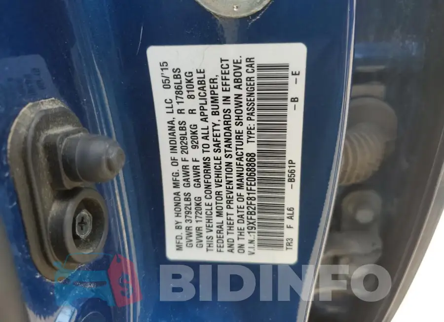19XFB2F81FE068868 Photo# 12