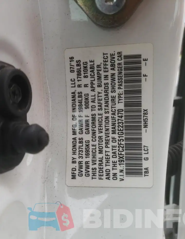 19XFC2F51GE237470 Photo# 13