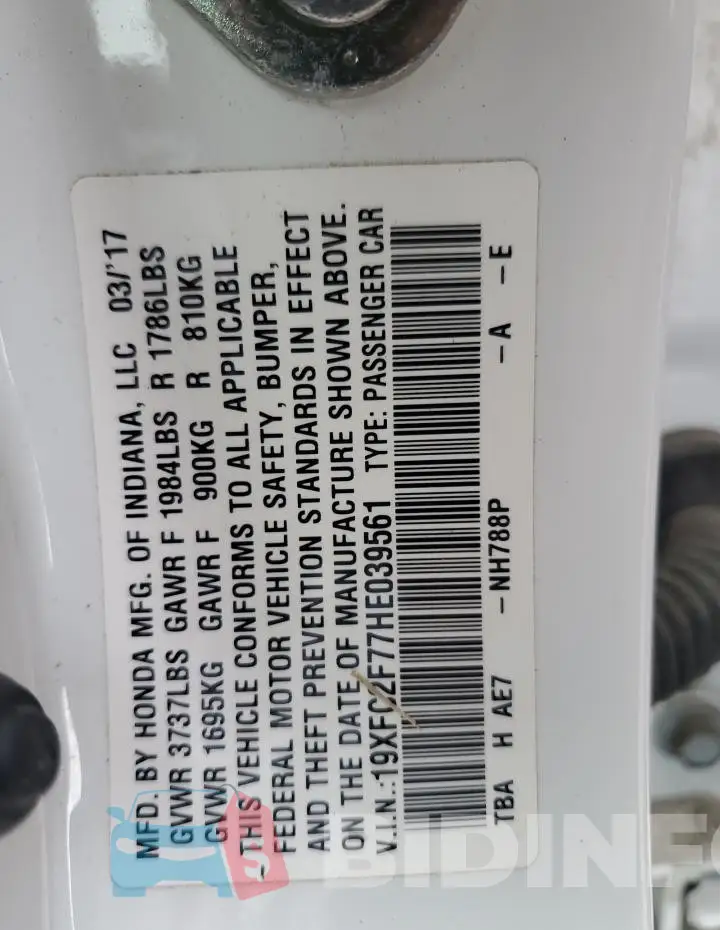 19XFC2F77HE039561 Photo# 12