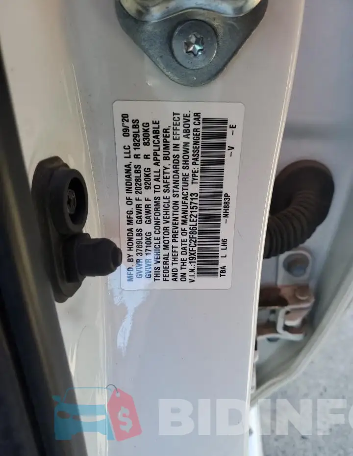19XFC2F86LE215713 Photo# 13