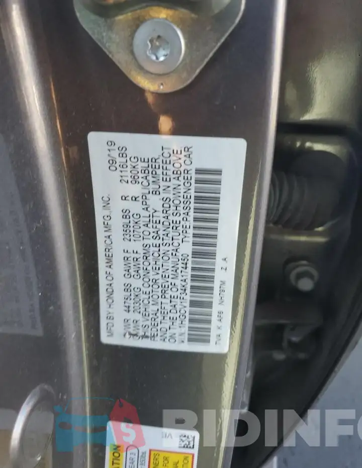 1HGCV1F34KA174450 Photo# 12