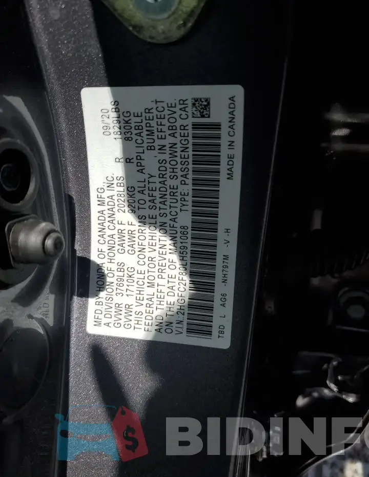 2HGFC2F80LH591068 Photo# 12