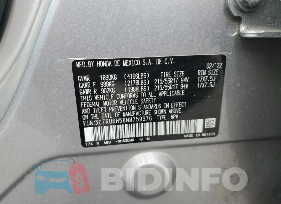 3CZRU6H58NM759976 Photo# 14