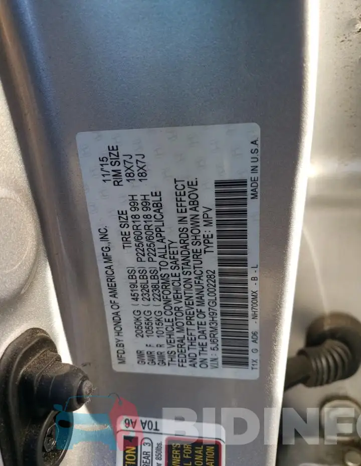 5J6RM3H97GL002282 Photo# 13