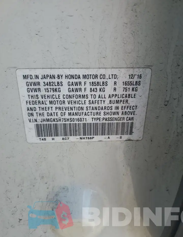 JHMGK5H75HS016071 Photo# 12