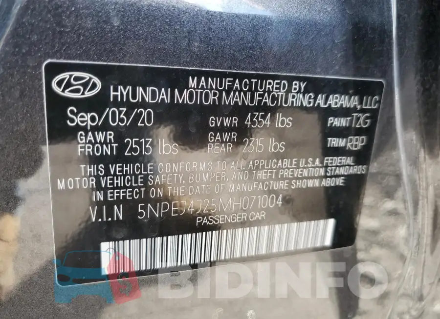 5NPEJ4J25MH071004 Photo# 13