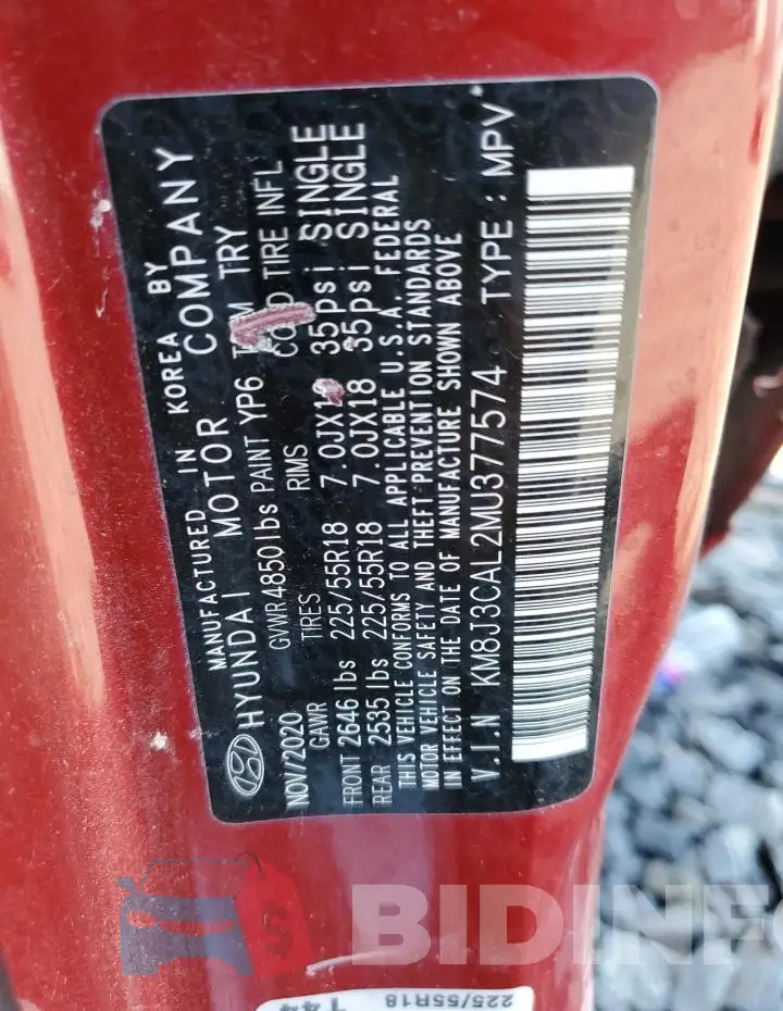 KM8J3CAL2MU377574 Photo# 12