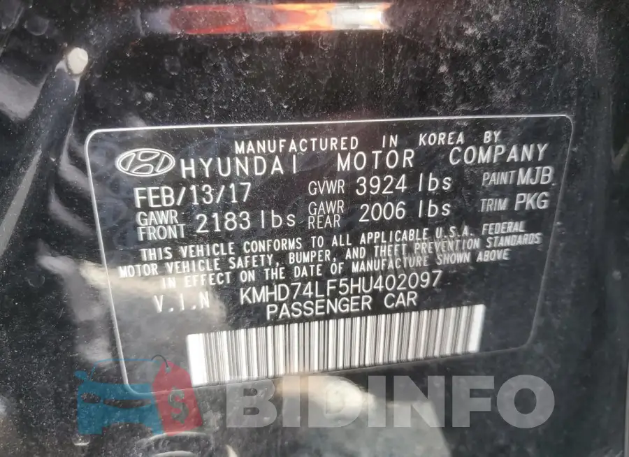 KMHD74LF5HU402097 Photo# 13