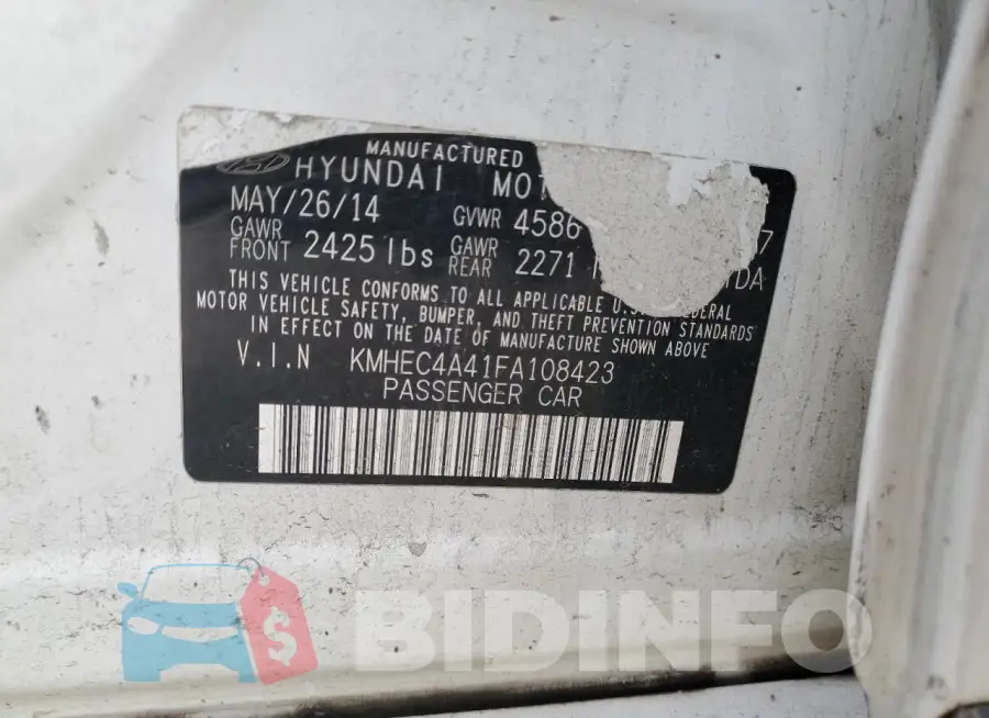 KMHEC4A41FA108423 Photo# 12