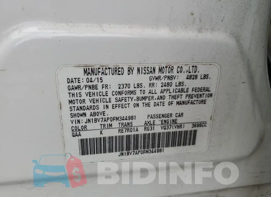 JN1BV7AP0FM344981 Photo# 12