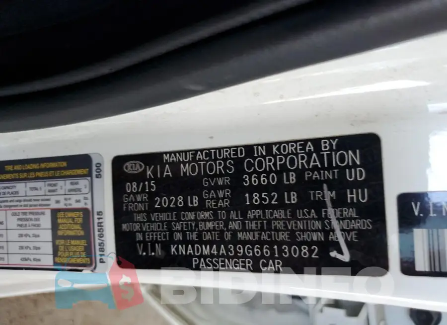 KNADM4A39G6613082 Photo# 12