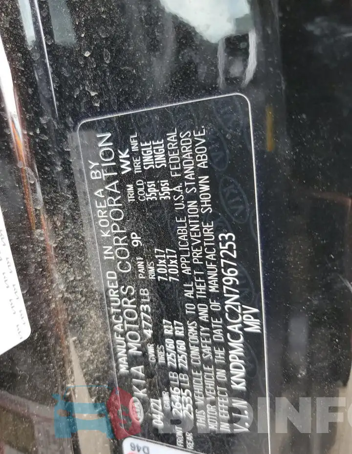 KNDPMCAC2N7967253 Photo# 13