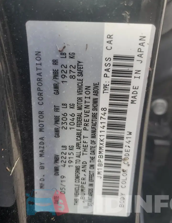 JM1BPBMMXK1141748 Photo# 13