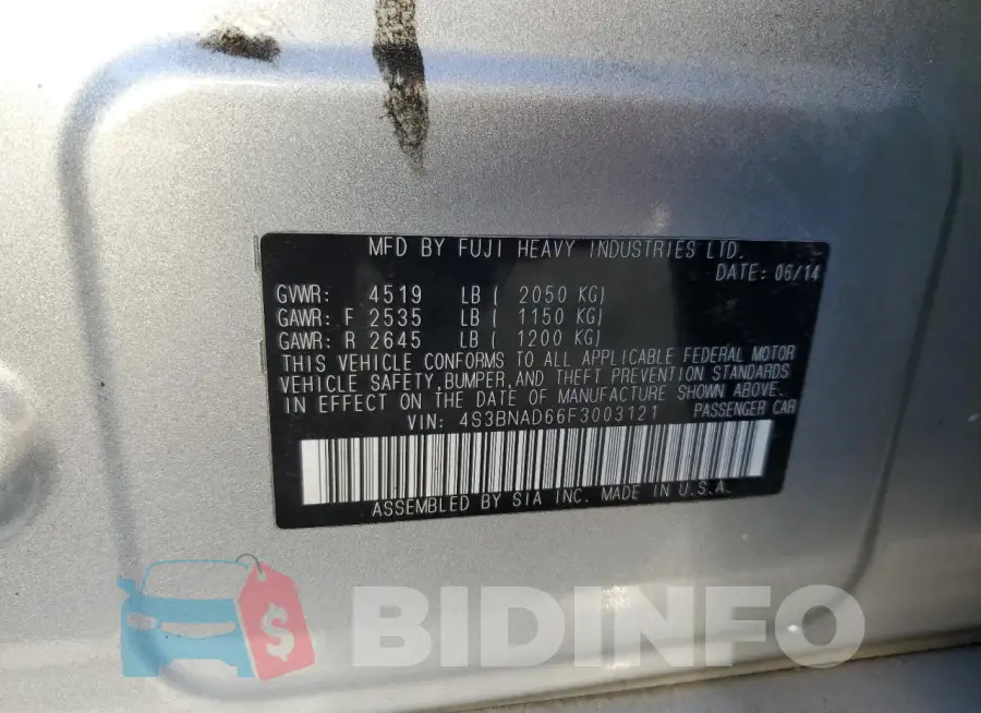 4S3BNAD66F3003121 Photo# 12