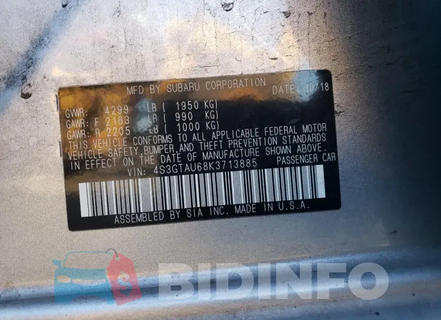 4S3GTAU68K3713885 Photo# 12