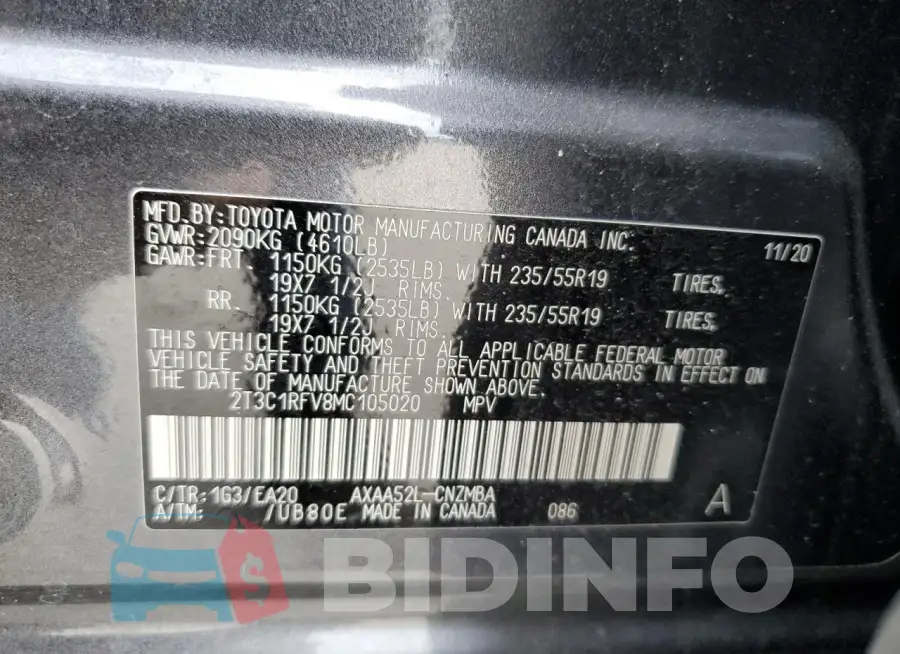 2T3C1RFV8MC105020 Photo# 13