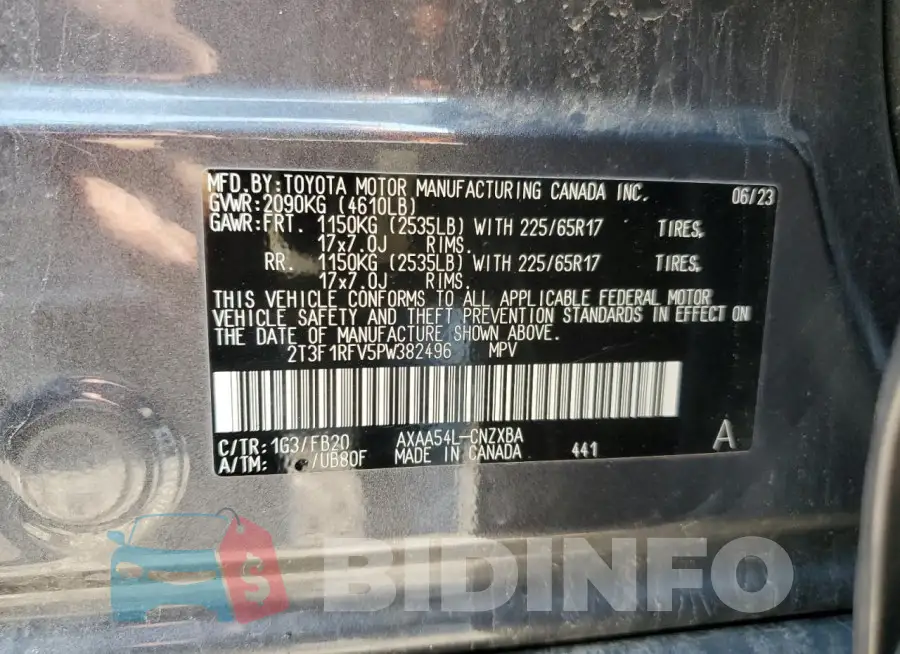 2T3F1RFV5PW382496 Photo# 13