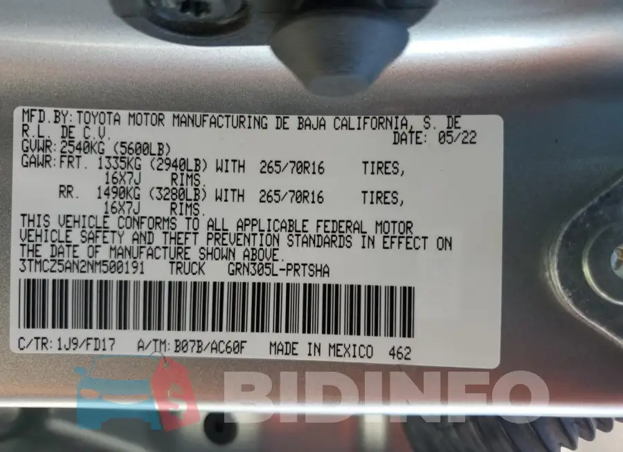 3TMCZ5AN2NM500191 Photo# 12