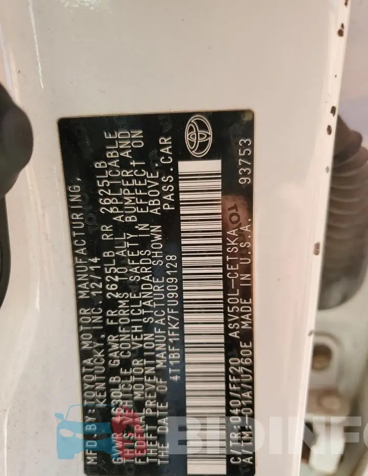 4T1BF1FK7FU909128 Photo# 12