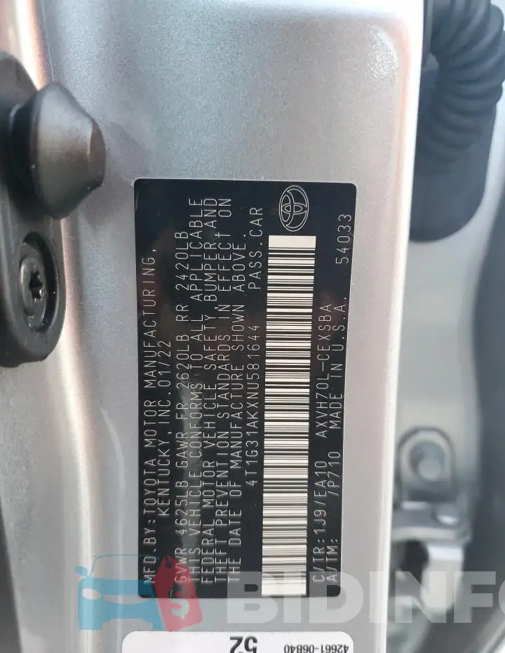 4T1G31AKXNU581644 Photo# 13