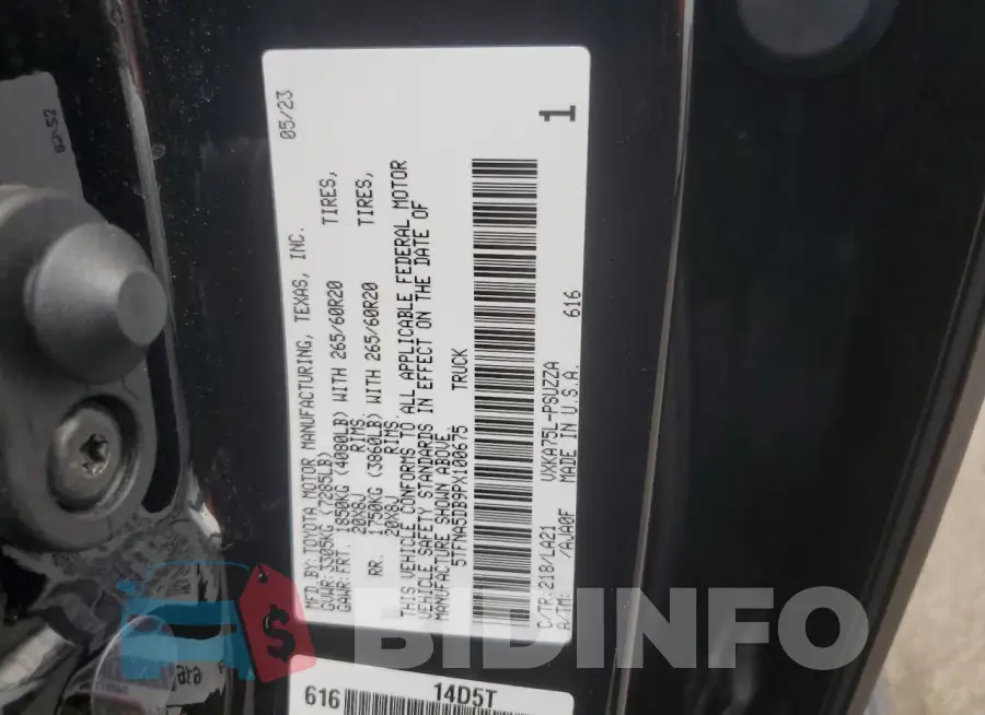 5TFNA5DB9PX100675 Photo# 12