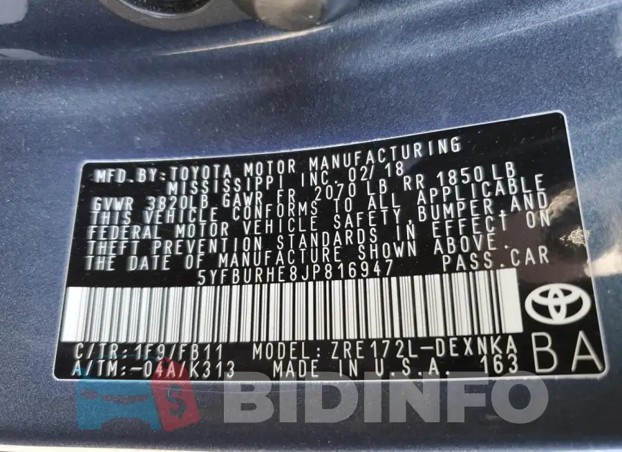 5YFBURHE8JP816947 Photo# 12