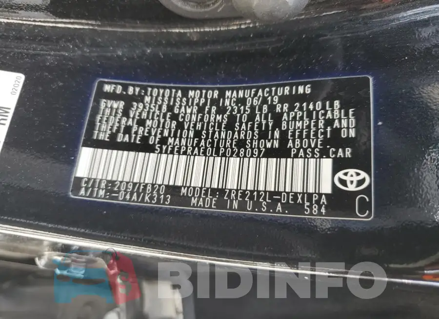 5YFEPRAE0LP028097 Photo# 12