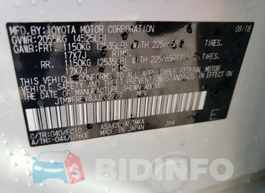 JTMWFREV8JJ202727 Photo# 13