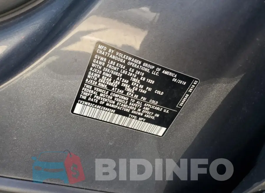 1V2WR2CA8KC596295 Photo# 13