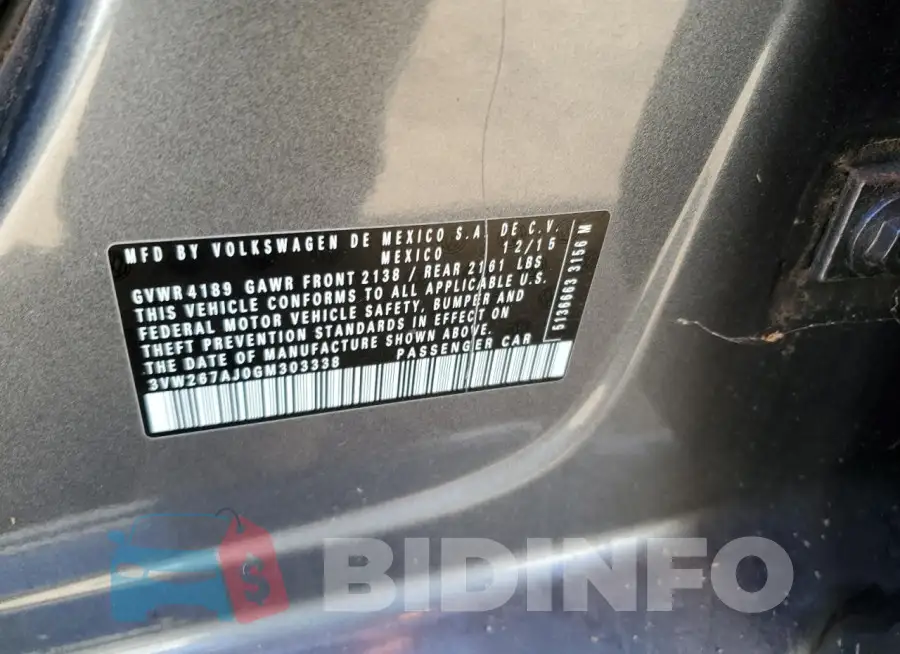 3VW267AJ0GM303338 Photo# 12