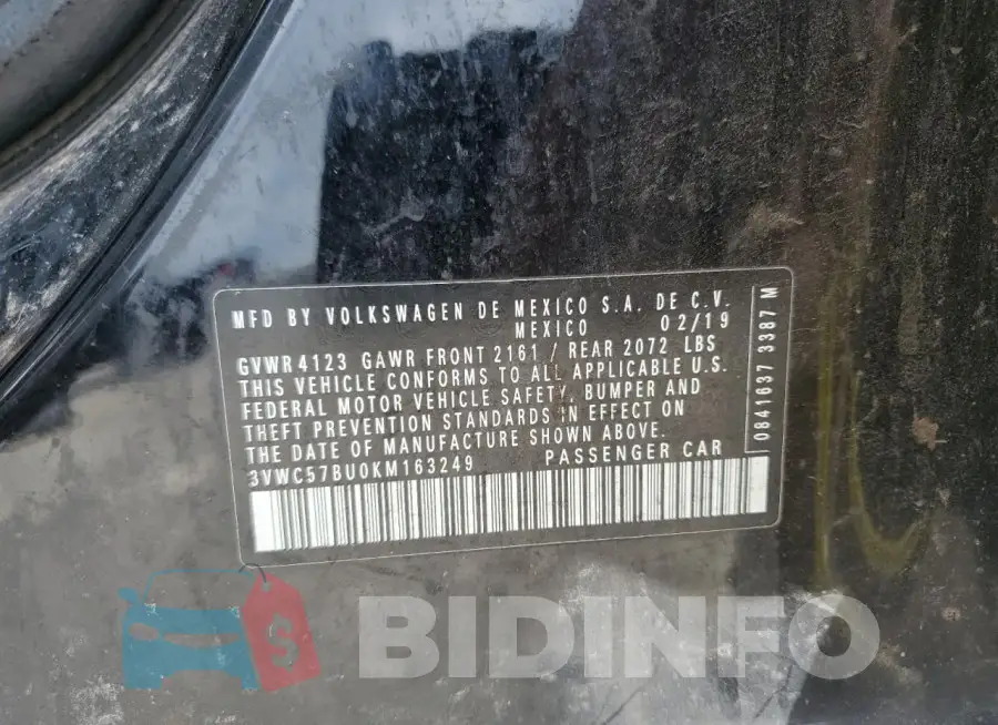 3VWC57BU0KM163249 Photo# 13