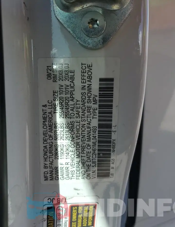 5J8TC2H61ML041493 Photo# 14