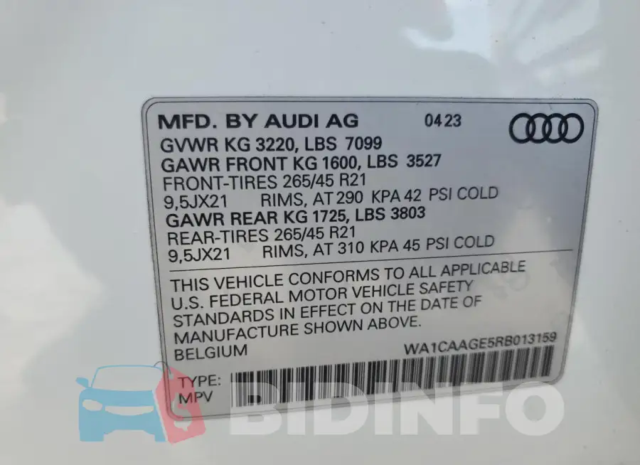 WA1CAAGE5RB013159 Photo# 13