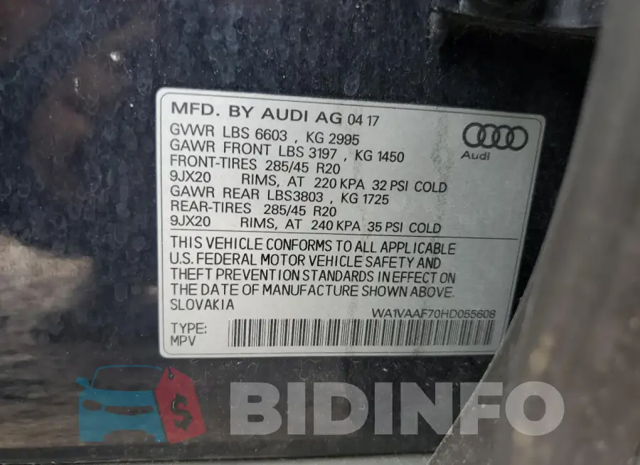 WA1VAAF70HD055608 Photo# 13