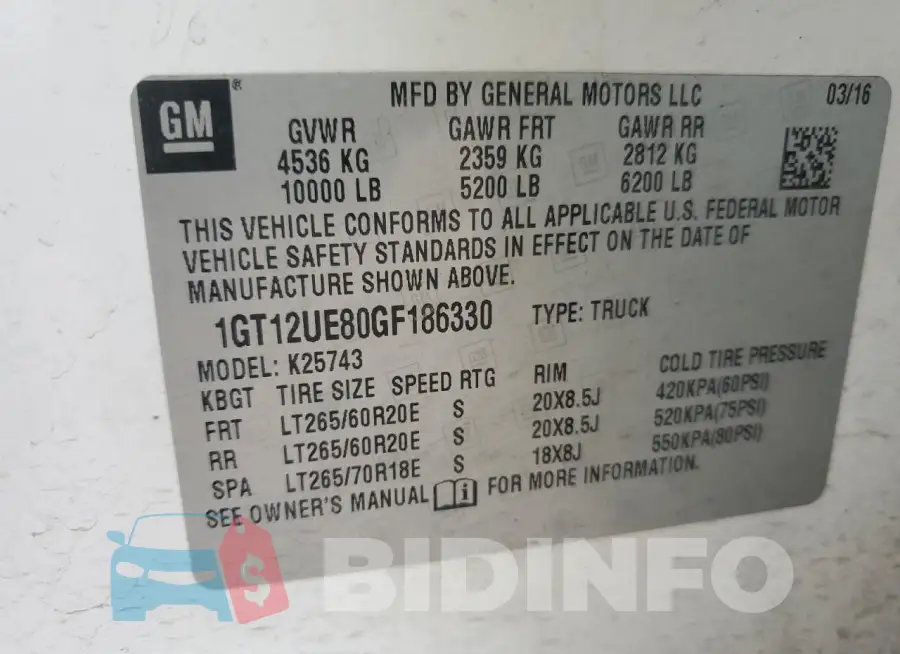 1GT12UE80GF186330 Photo# 13