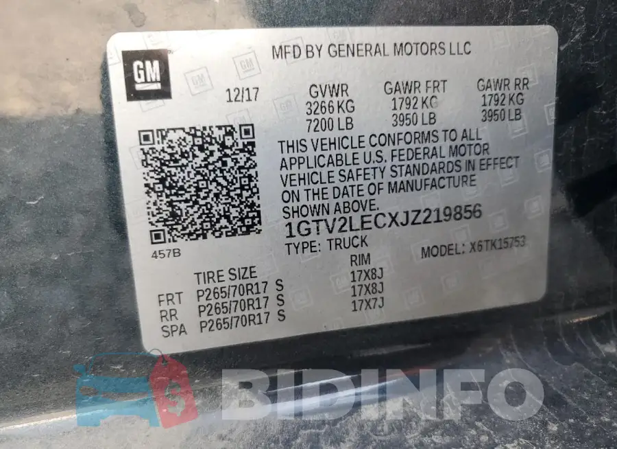 1GTV2LECXJZ219856 Photo# 12