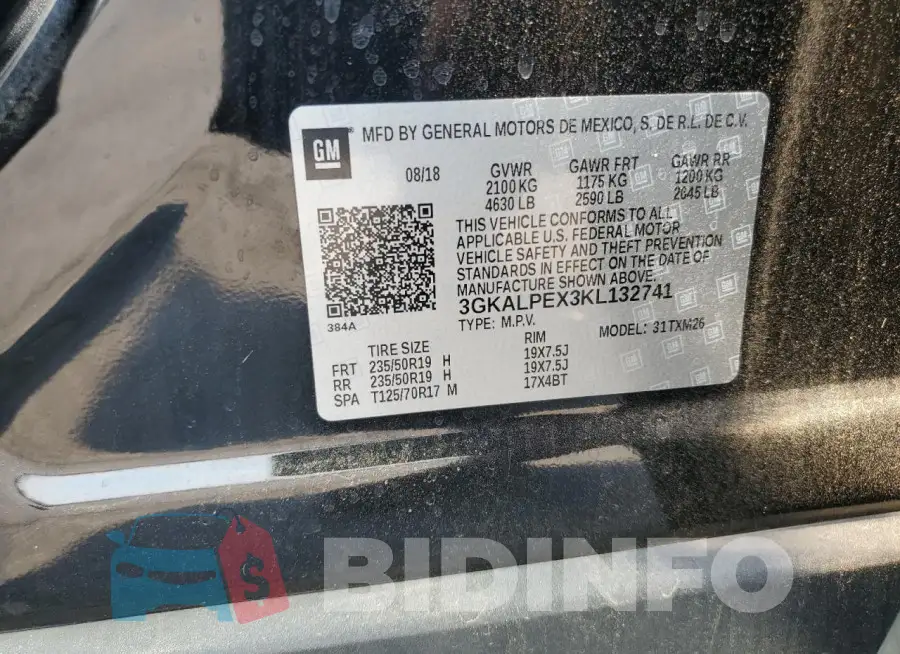 3GKALPEX3KL132741 Photo# 13