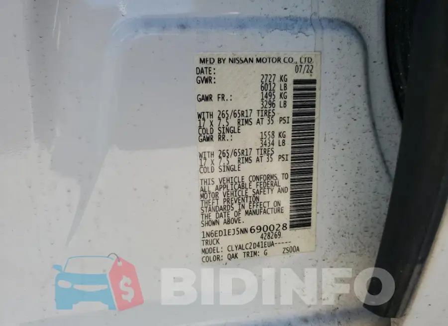 1N6ED1EJ5NN690028 Photo# 12