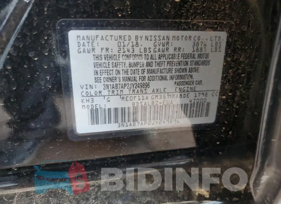 3N1AB7AP2JY249896 Photo# 12