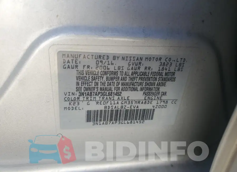 3N1AB7AP3GL681452 Photo# 12