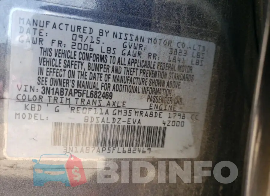3N1AB7AP5FL682469 Photo# 12