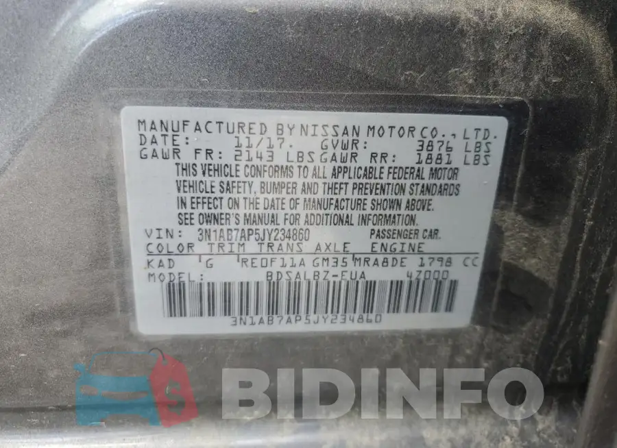 3N1AB7AP5JY234860 Photo# 12