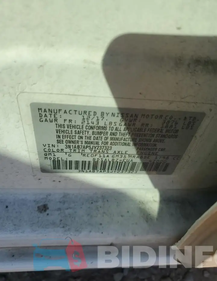 3N1AB7AP5JY237323 Photo# 12
