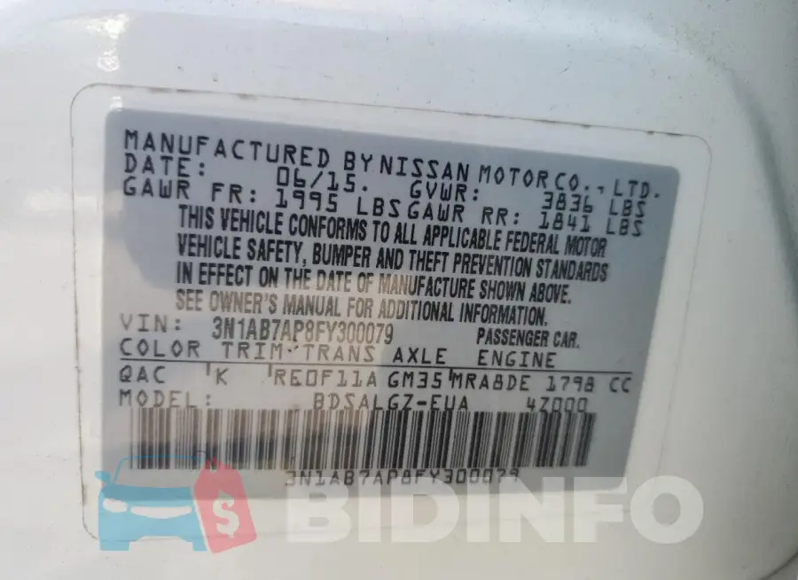 3N1AB7AP8FY300079 Photo# 13