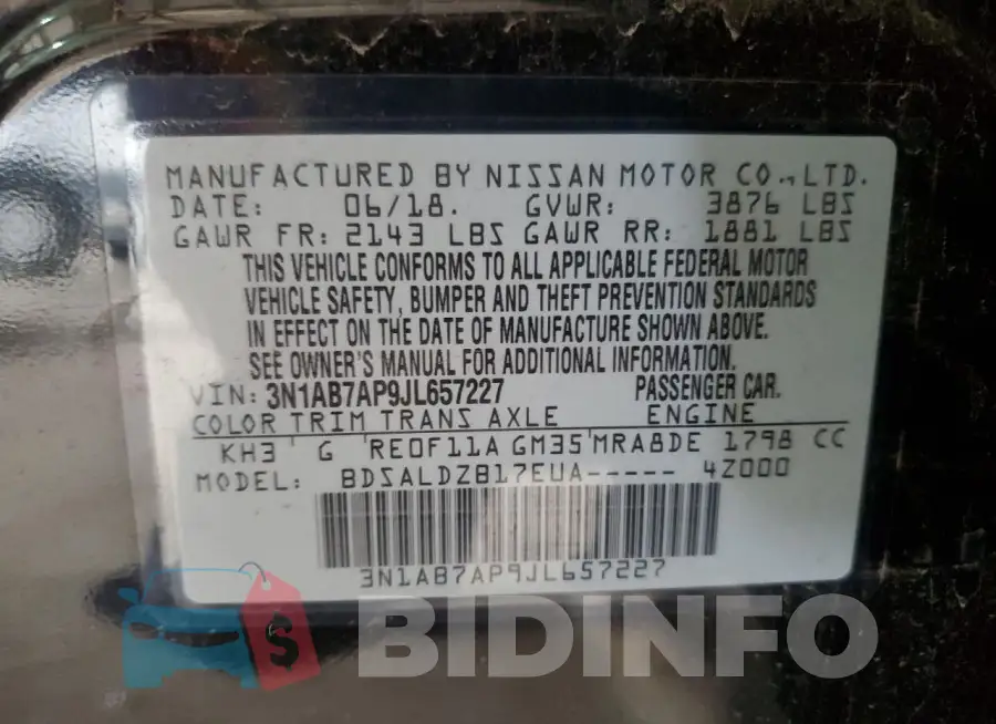 3N1AB7AP9JL657227 Photo# 12