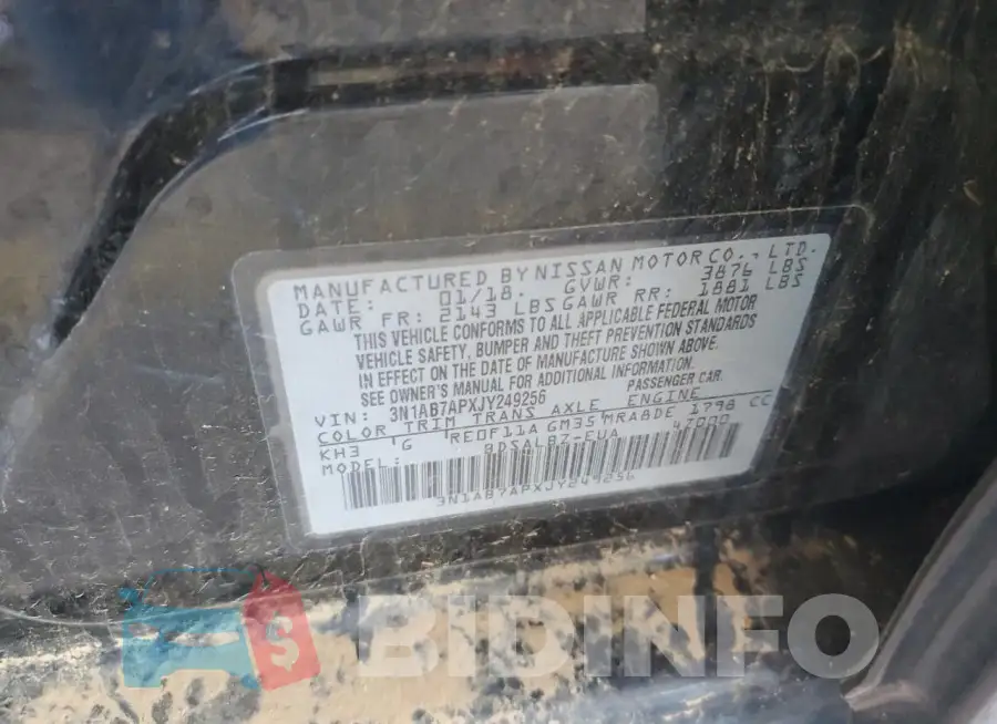3N1AB7APXJY249256 Photo# 12