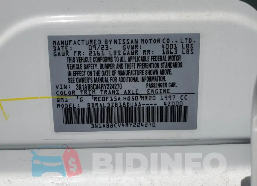 3N1AB8CV4RY224270 Photo# 12