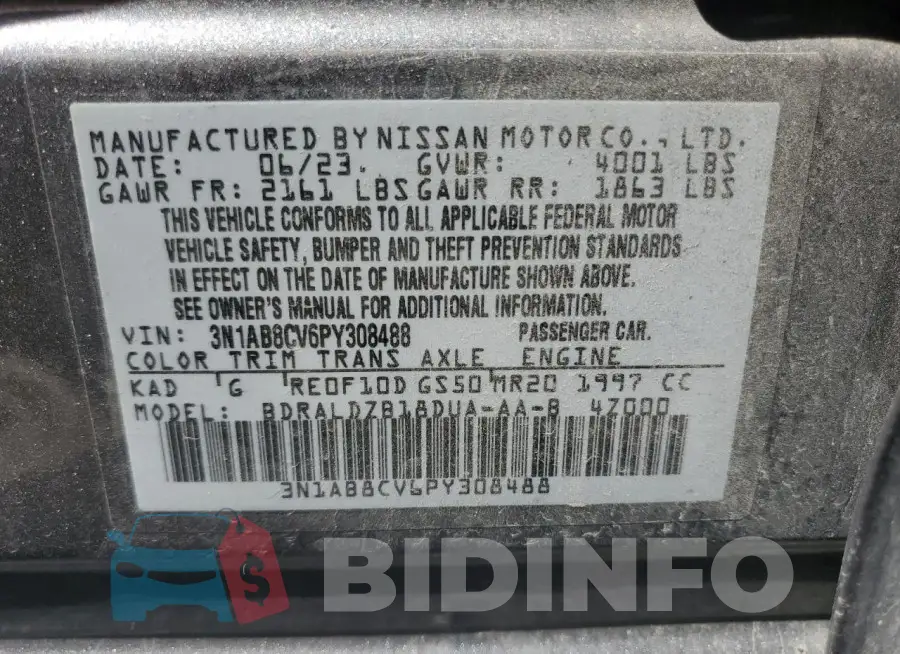 3N1AB8CV6PY308488 Photo# 12