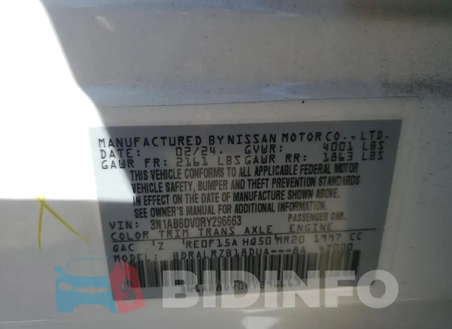 3N1AB8DV0RY296663 Photo# 12