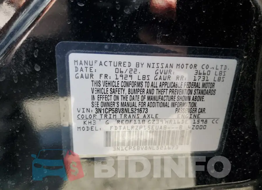 3N1CP5BV8NL521673 Photo# 12